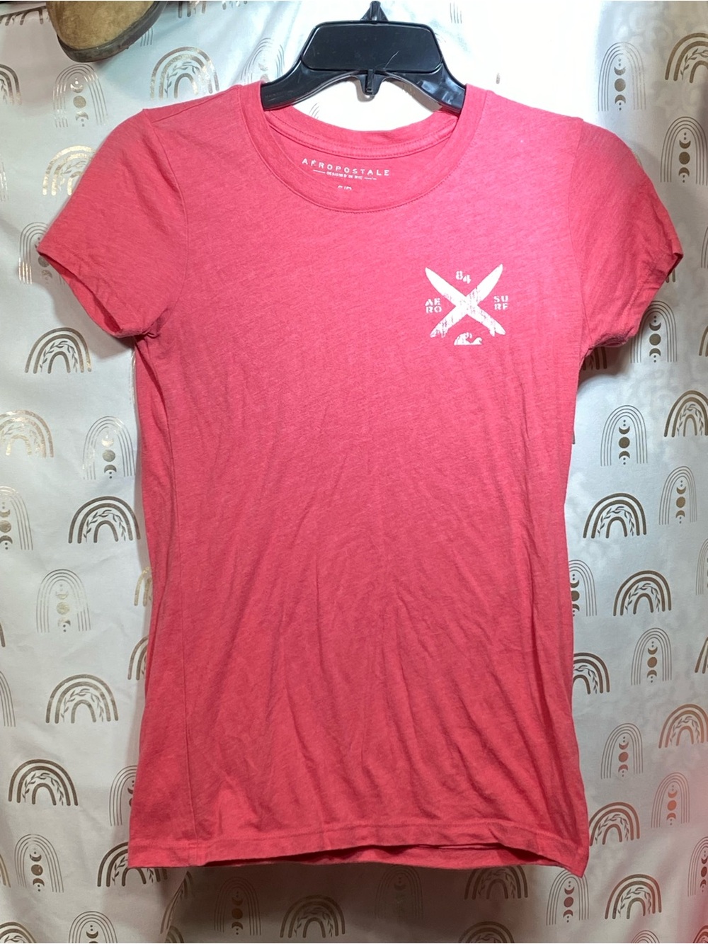 Aeropostale Coral Pink Short Sleeve Graphic Tee